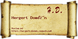 Hergert Domán névjegykártya